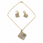 Parure in Argento 925, Filigrana Bicolore Quadrata e Collana 45 cm | CM Silver Jewels