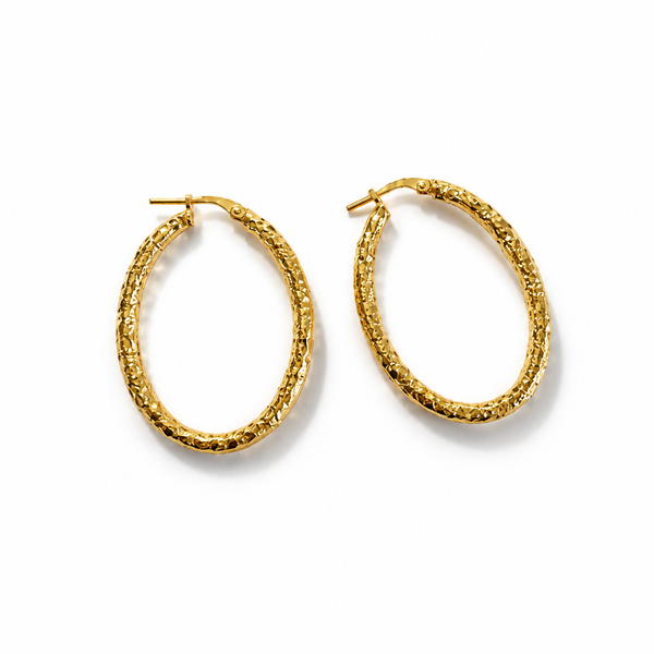 Orecchini Ovali in Argento 925 o Placcato Oro 35 × 27 mm | CM Silver Jewels