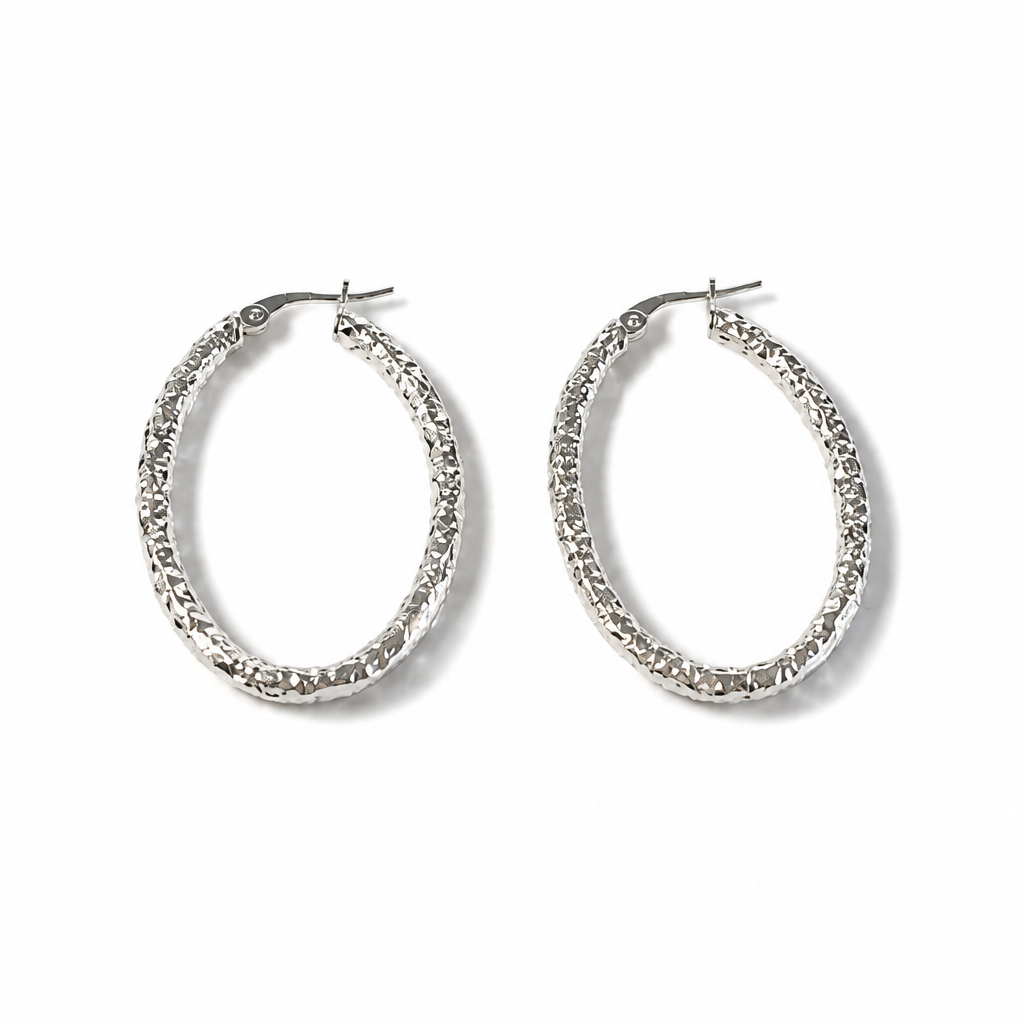 Orecchini Ovali in Argento 925 o Placcato Oro 35 × 27 mm | CM Silver Jewels