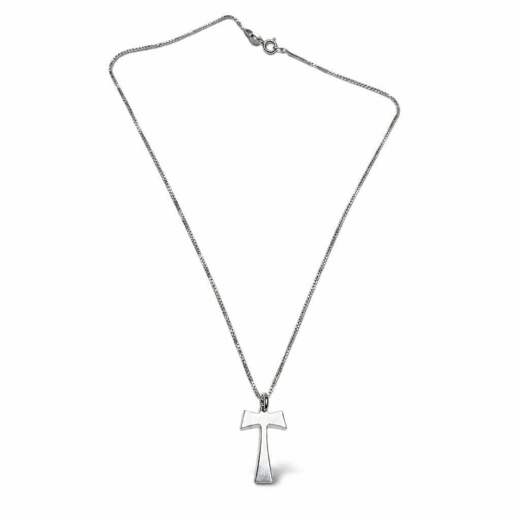 Collana Veneziana in Argento 925 Rodiato con Tau 45 cm | CM Silver Jewels