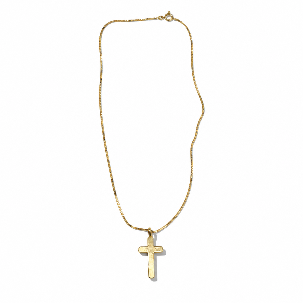 Collana Veneziana in Argento 925 Rodiato con Croce 2 cm, 45 cm | CM Silver Jewels