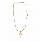 Collana Veneziana in Argento 925 Rodiato con Croce 2 cm, 45 cm | CM Silver Jewels