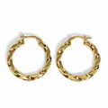 Orecchini a Cerchio in Oro Giallo 18 kt Torchon 27 × 4 mm | CM Silver Jewels
