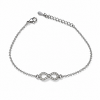 Bracciale in Argento 925 Infinito con Zirconi 16,5–19,5 cm | CM Silver Jewels