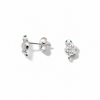 Orecchini a Lobo in Argento 925 Serpente con Occhi in Zirconi Verdi | CM Silver Jewels