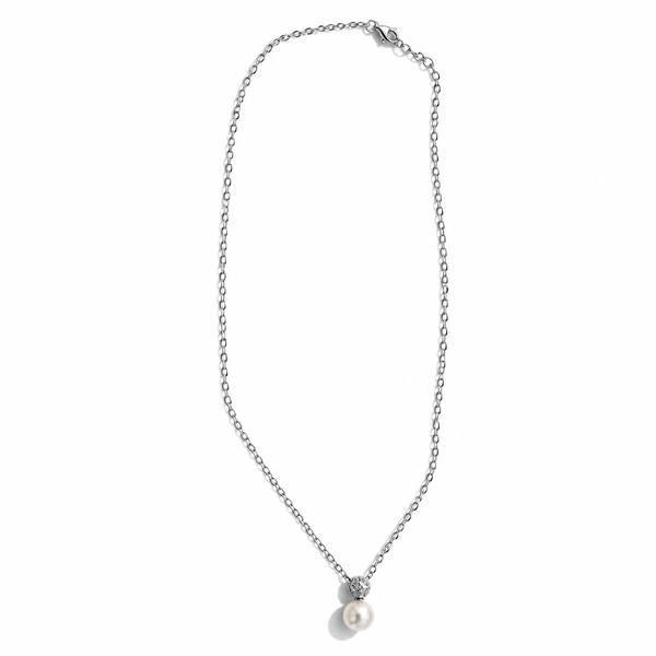 Collana in Argento 925 con Perla 9 mm 40–45 cm | CM Silver Jewels