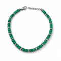 Bracciale Unisex in Acciaio con Agata Verde Sfaccettata 18–21 cm | CM Silver Jewels