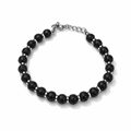 Bracciale Unisex in Acciaio con Pietre 5 mm, 10 Colorazioni | CM Silver Jewels