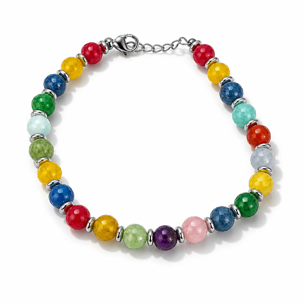 Bracciale Unisex in Acciaio con Pietre 5 mm, 10 Colorazioni | CM Silver Jewels