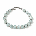Bracciale in Acciaio con Acquamarina Lattiginosa 19–20,3 cm | CM Silver Jewels