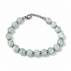 Bracciale in Acciaio con Acquamarina Lattiginosa 19–20,3 cm | CM Silver Jewels