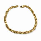 Bracciale Uomo in Argento 925 Placcato Oro 24K Maglia Occhio di Tigre 4 mm | CM Silver Jewels