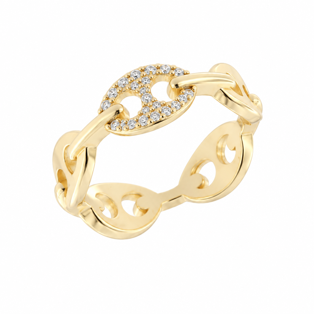Anello Placcato Oro Maglia Marina Misura 50 | CM Silver Jewels