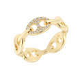 Anello Placcato Oro Maglia Marina Misura 50 | CM Silver Jewels