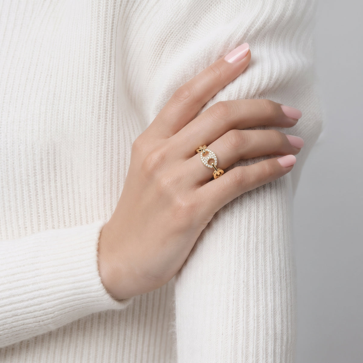 Anello Placcato Oro Maglia Marina Misura 50 | CM Silver Jewels