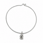 Collana Argento 925 Pop Corn con Padre Pio 40–50 cm | CM Silver Jewels