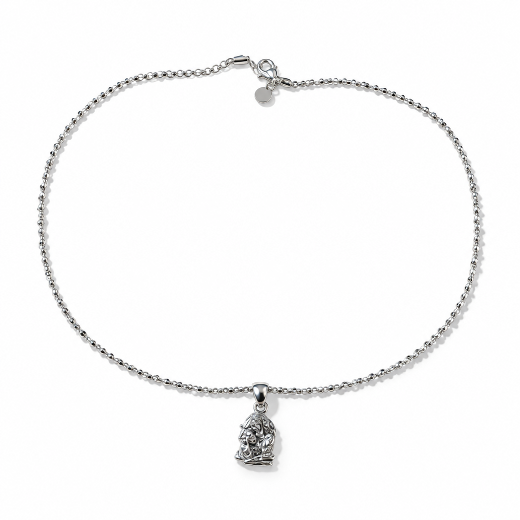 Collana Argento 925 Pop Corn con Padre Pio 40–50 cm | CM Silver Jewels