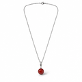 Collana in Argento 925 Veneziana con Perla Rossa 45 cm | CM Silver Jewels