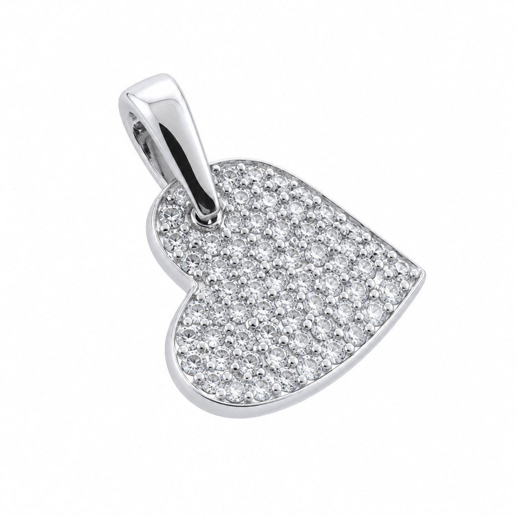 Collana in Argento 925 Veneziana con Cuore Zirconato 45 cm | CM Silver Jewels