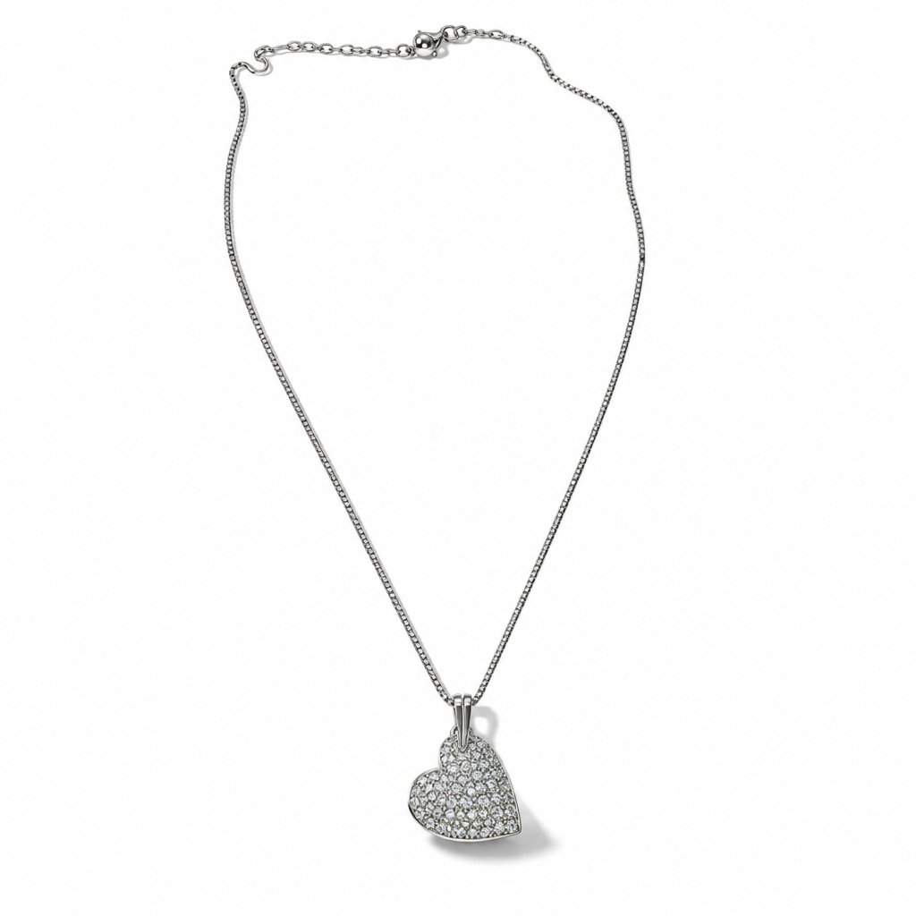 Collana in Argento 925 Veneziana con Cuore Zirconato 45 cm | CM Silver Jewels