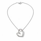 Collana in Argento 925 con Cuore Aperto Zirconato 45 cm | CM Silver Jewels