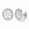 Orecchini a Lobo in Argento 925 Albero della Vita con Cornice Luminosa | CM Silver Jewels