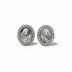 Orecchini a Lobo in Argento 925 Santa Rita con Zirconi 13 × 11 mm | CM Silver Jewels