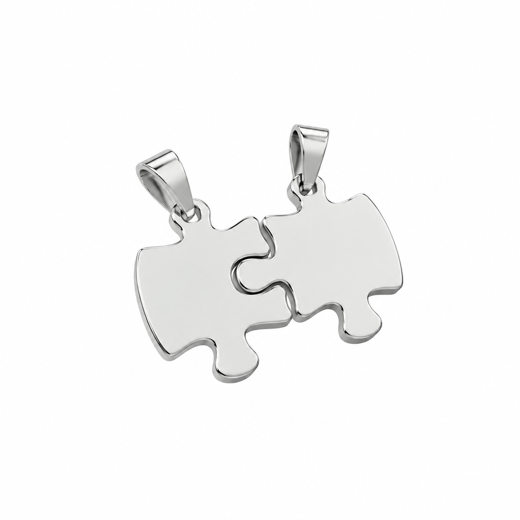 Coppia di Collane Veneziane 45 cm con Puzzle in Argento 925 da Spezzare | CM Silver Jewels