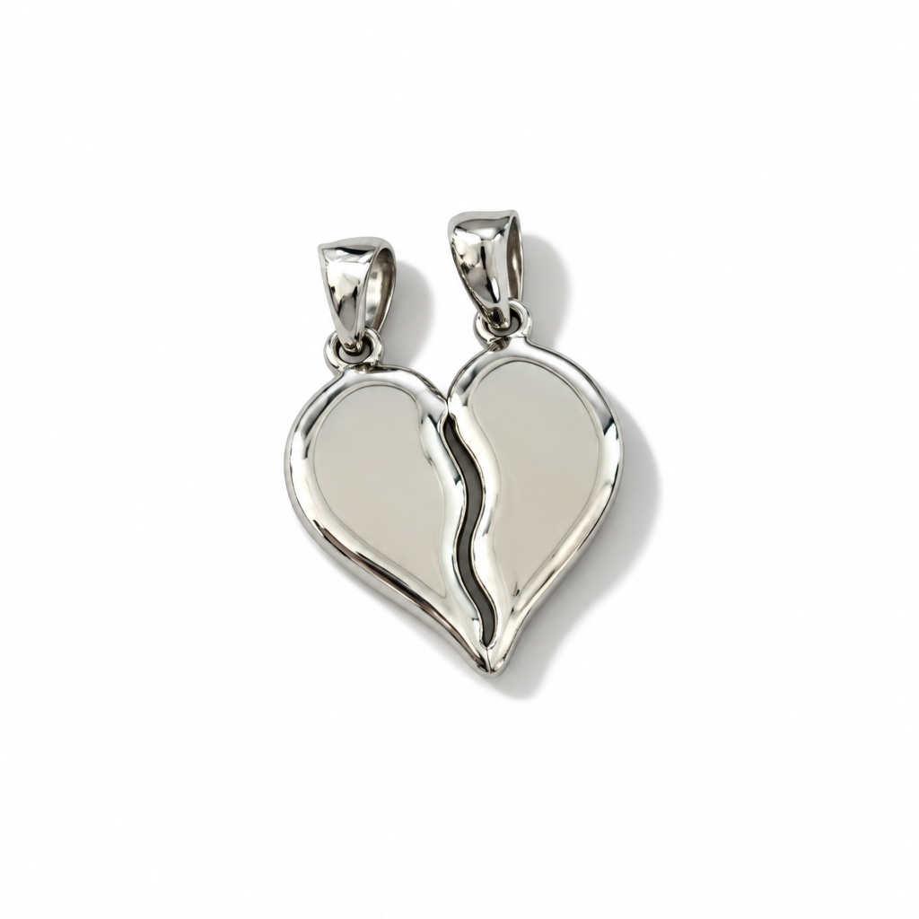 Coppia di Collane Veneziane 45 cm con Cuore in Argento 925 da Spezzare | CM Silver Jewels