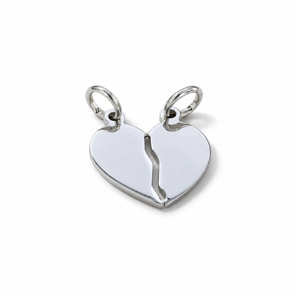 Coppia di Collane Veneziane 45 cm con Cuore in Argento 925 da Spezzare | CM Silver Jewels