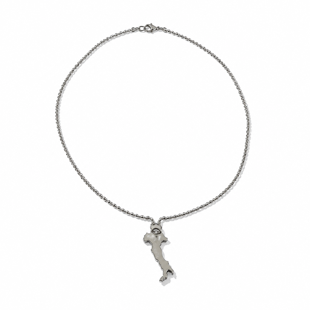 Collana Veneziana in Argento 925 con Pendente Italia 2 cm, 45 cm | CM Silver Jewels