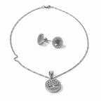 Parure Albero della Vita in Argento 925 con Collana 45 cm e Orecchini | CM Silver Jewels