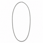 Collana Corda in Oro Bianco 18k (750) – 50 cm | CM Silver Jewels