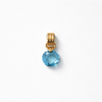 Pendente in Oro Giallo 18kt con Zirconio Acquamarina 28mm | CM Silver Jewels