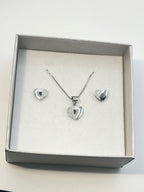 Set Cuori in Argento 925 – Collana con Ciondolo Cuore e Orecchini Coordinati a Chiodo Donna/Bambina - Gioielleria CM SILVER & JEWELS