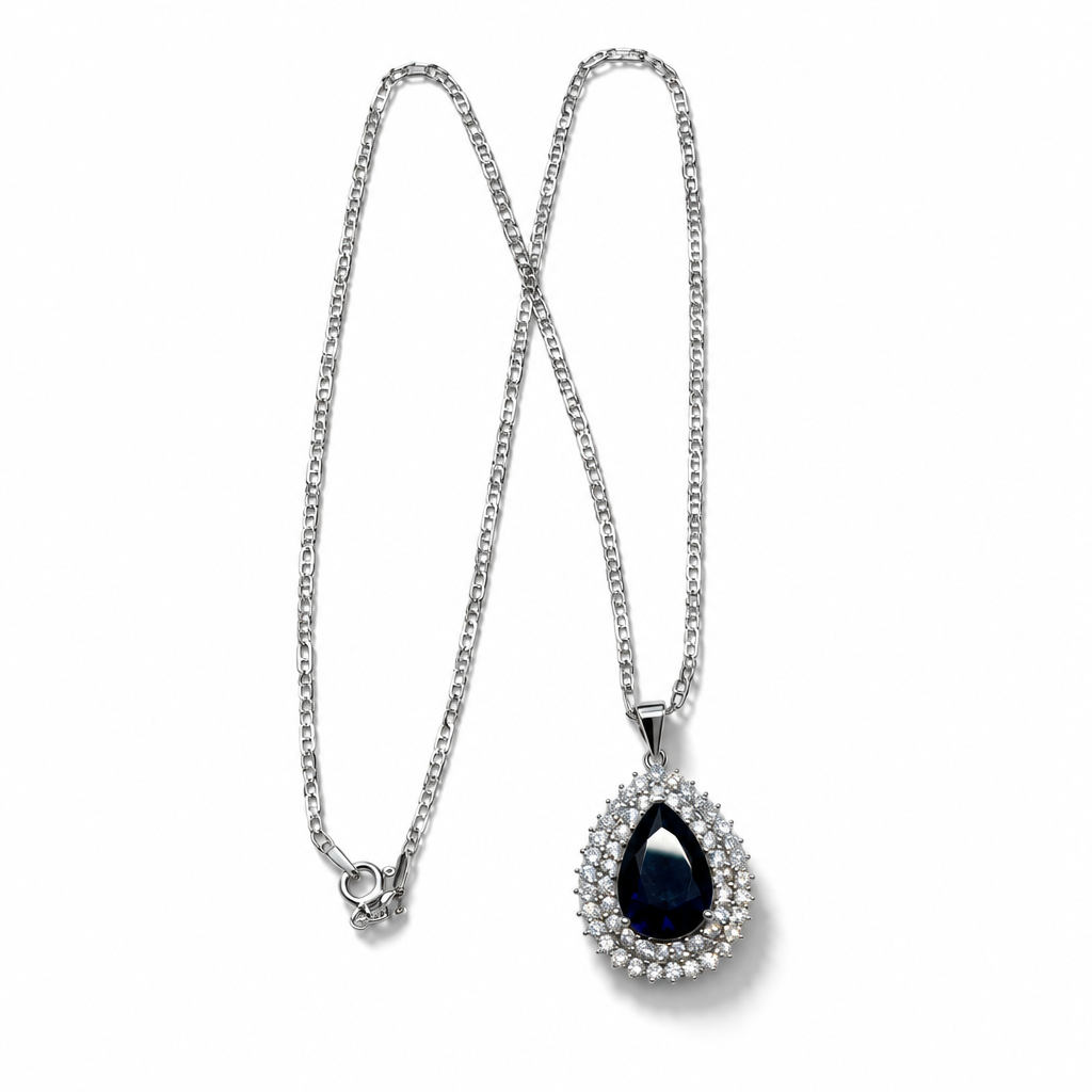 925 Sterling Silver Necklace with Teardrop Pendant 50 cm | CM Silver Jewels