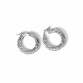 Orecchini a Cerchio in Argento 925 con Greca 23 mm | CM Silver Jewels