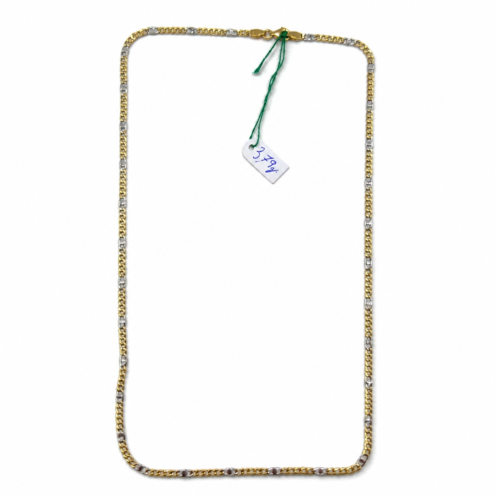 Collana Girocollo Bicolore Diamantata in Oro 18 Carati – 50 cm | CM Silver Jewels