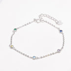 Bracciale in Argento 925 con Zirconi Colorati – 17+3 cm | CM Silver Jewels