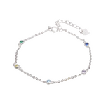 Bracciale in Argento 925 con Zirconi Colorati – 17+3 cm | CM Silver Jewels