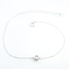 925 Nickel-Free Sterling Silver Solitaire Bracelet – 17+5 cm | CM Silver Jewels