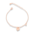 Bracciale in Argento 925 Placcato Oro Rosa con Charm Cuore, Stella e Farfalla – 16+3 cm | CM Silver Jewels