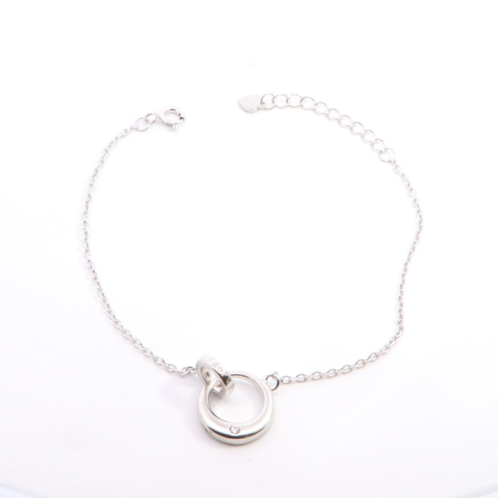 Bracciale in Argento 925 Rodiato con Zirconi Bianchi – 17+3 cm | CM Silver Jewels