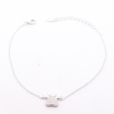 Bracciale in Argento 925 con Charm Zampa di Cane – 17+3 cm | CM Silver Jewels