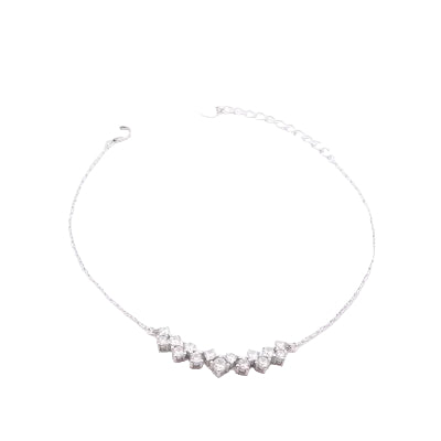 Bar Bracelet with Zircons in 925 Sterling Silver – 17+3 cm | CM Silver Jewels