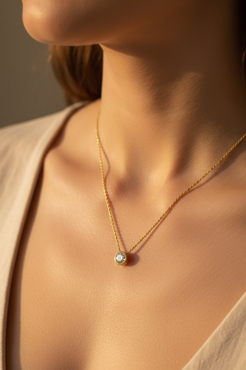 Collana con Ciondolo Punto Luce in Argento 925 – Catena 45 cm | CM Silver Jewels