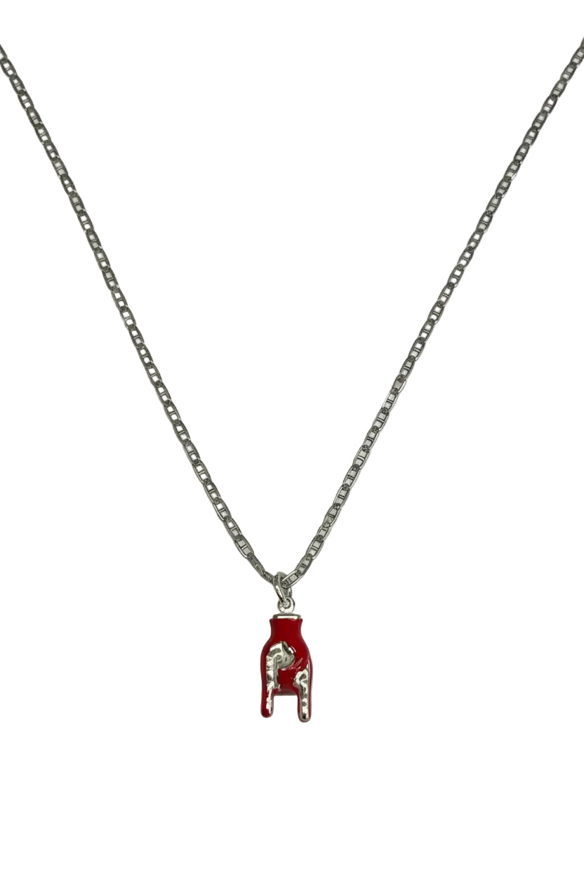 Ciondolo Corna in Argento 925 con Smalto Rosso – Portafortuna | CM Silver Jewels