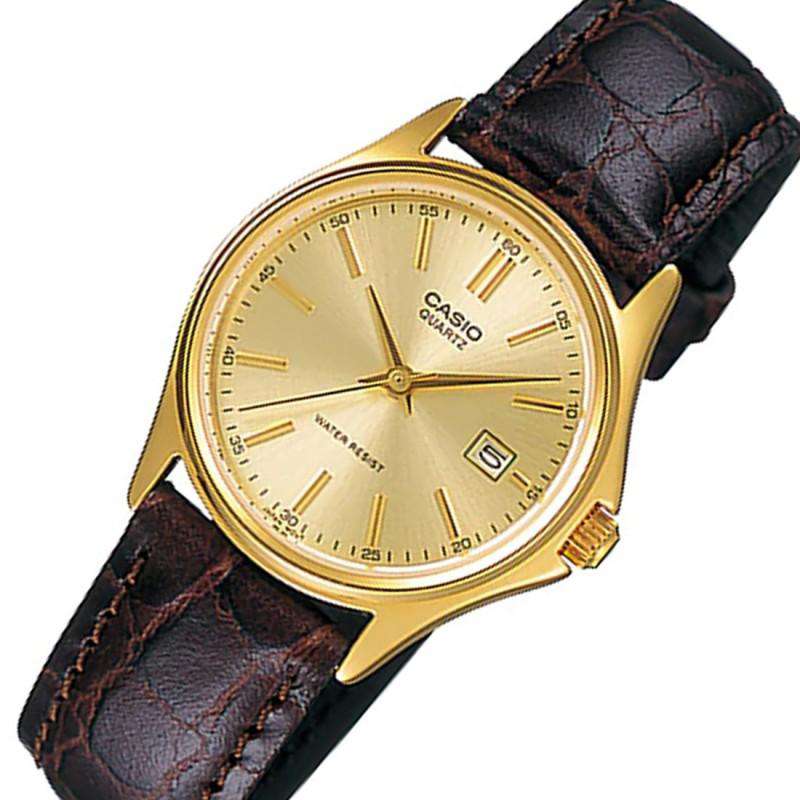 Montre Femme CASIO LTP-1183Q-9A – Analogique Quartz, Cadran Champagne, Bracelet Cuir | CM Silver Jewels