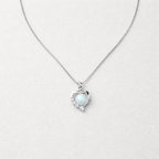 Collier en argent 925 en forme de cœur et de perle