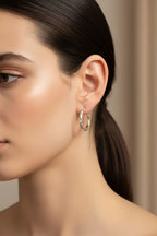 Orecchini Creole in Argento 925 con Profilo Ondulato – 2,5 cm | CM Silver Jewels